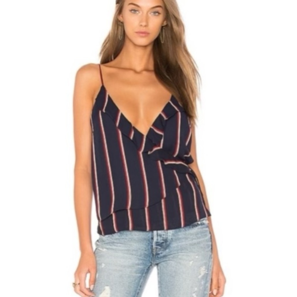 Heartloom x Revolve Striped Pipa Wrap Tank Top Blue